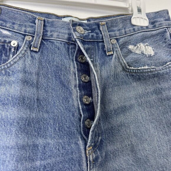 Agolde 90s Mid Rise Jeans Womens Size 28 Baggy Ankle - Picture 10 of 12